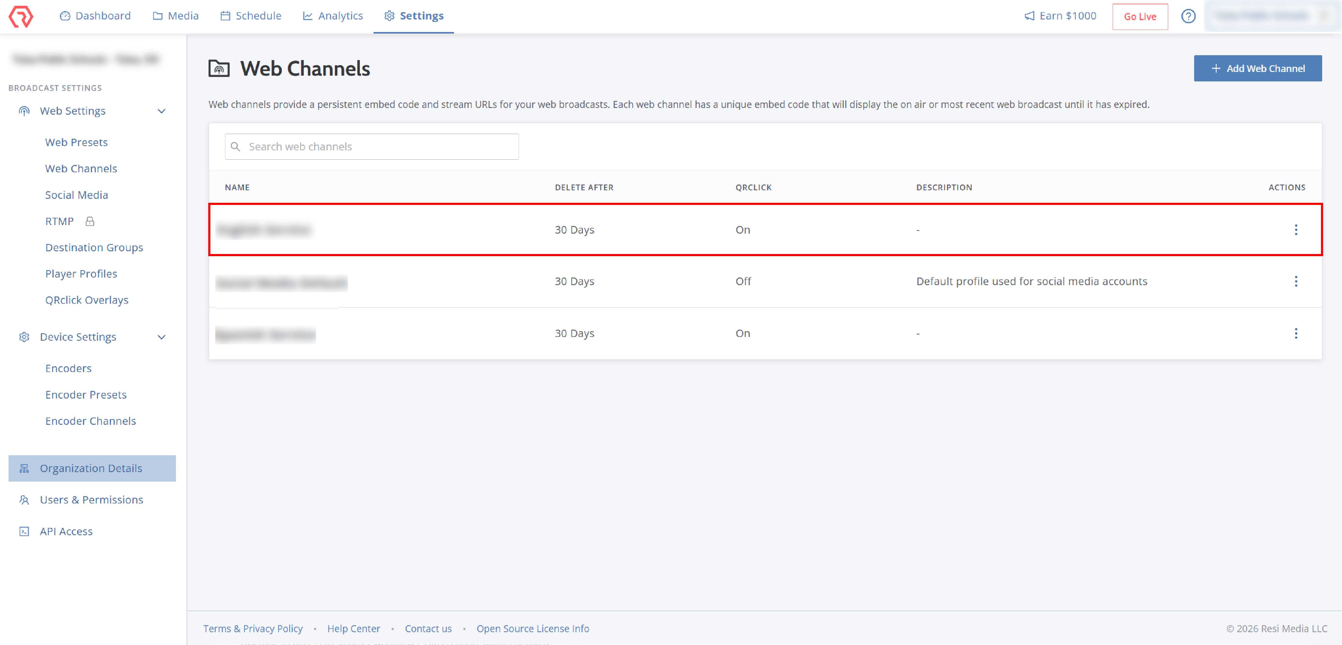 5.22.Select Web Channel